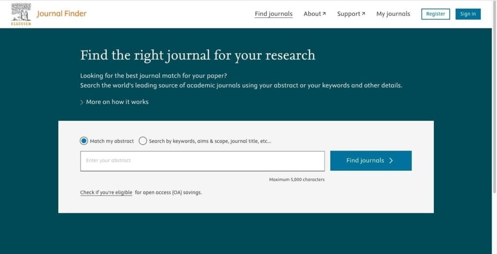 find the right journal for your research