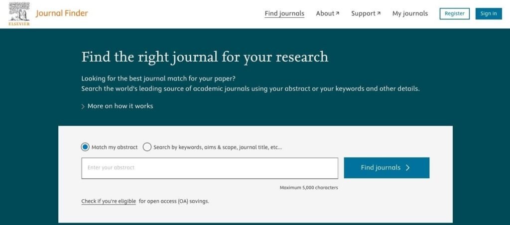 1 Elsevier Journal Finder Tool Elsevier Journal Finder Tool