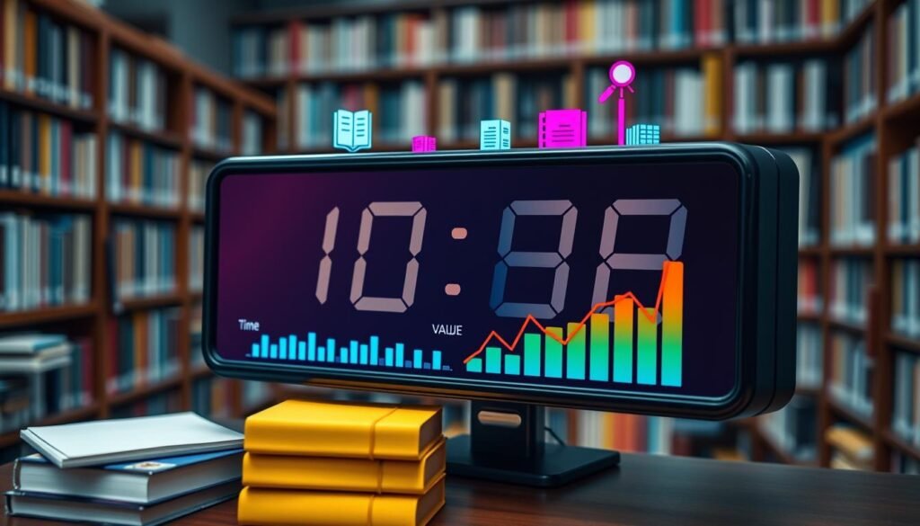 2 image 6 A digital clock displaying the passage of time with journal icons transitioning from a lower to higher value